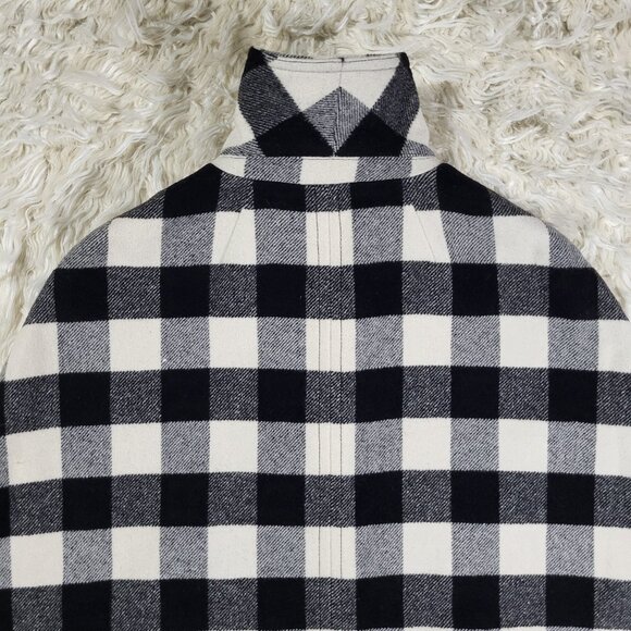Talbots Black & White Buffalo Check Cape X-Small - Picture 13 of 15